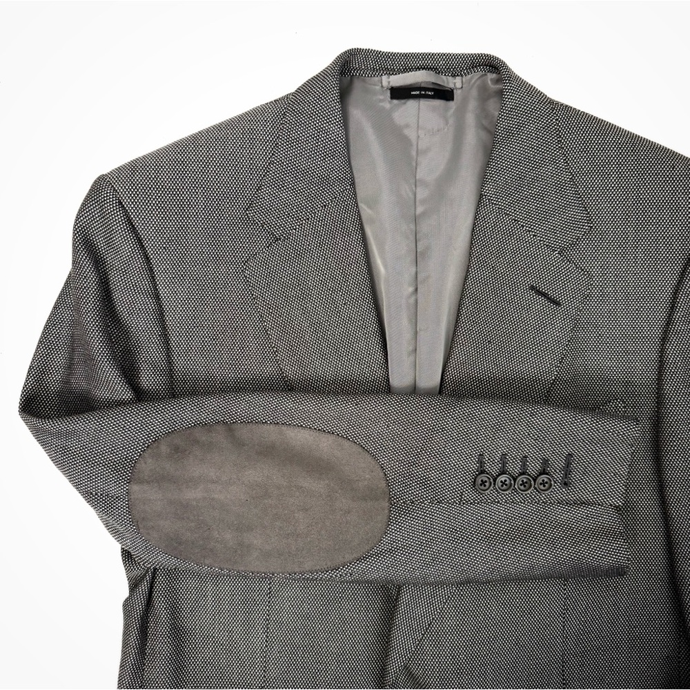 Tom Ford Textured Linen Elbow Patch Blazer | 44